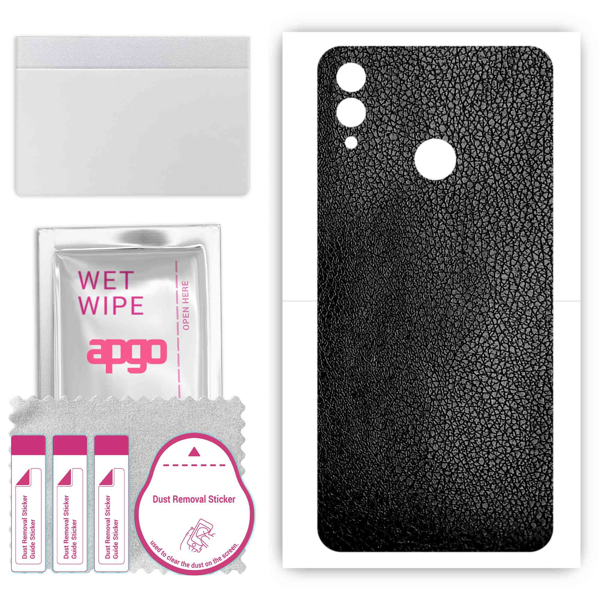 apgo Protective Skin Sticker for the back compatible with Honor 10 Lite, Wrap Film, Foil, Vinyl - Pattern Black Leather
apgo Protective Skin Sticker for the back compatible with Honor 10 Lite, Wrap Film, Foil, Vinyl - Pattern Black Leather