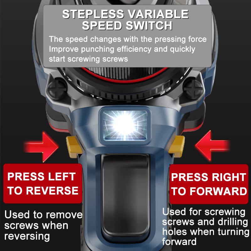 WIDEEP 16V 70N.m Brushless Cordless Drill Self-locking Chuck Electric Screwdriver 20+1 Torque Settings 2-Speeds Power Tools EU
WIDEEP 16V 70N.m Brushless Cordless Drill Self-locking Chuck Electric Screwdriver 20+1 Torque Settings 2-Speeds Power Tools EU