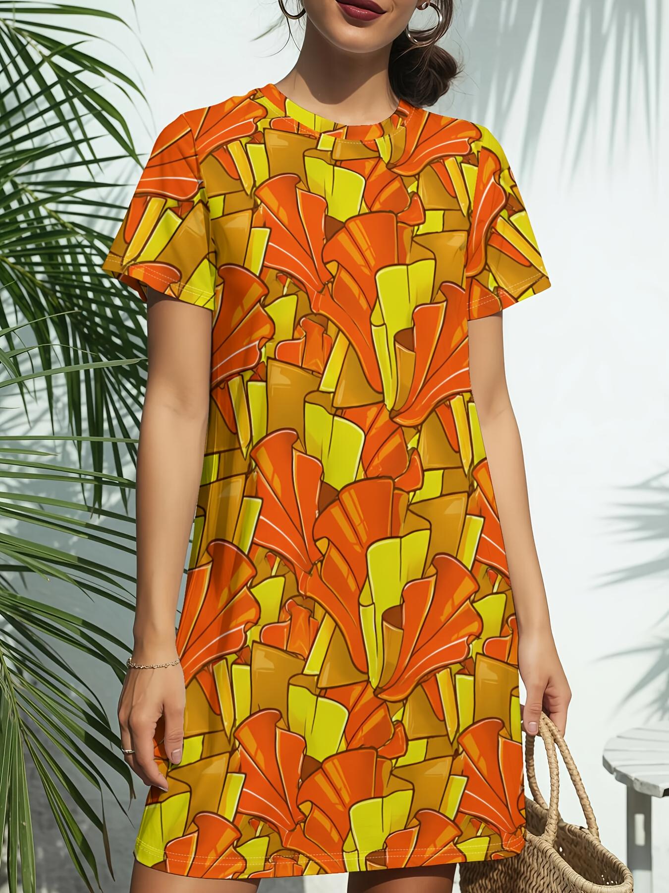 Orange Bloomnew Women S Round Neck Short Sleeve T-Shirt Dress. American Style Trend Digital Printing. Casual And Versatile for Spring And Summer. Eleg 8XL дубильна кора
Orange Bloomnew Women S Round Neck Short Sleeve T-Shirt Dress. American Style Trend Digital Printing. Casual And Versatile for Spring And Summer. Eleg 8XL дубильна кора