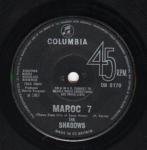 7inch Record SHADOWS Maroc 7 Bombay Duck DB8170 Columbia 1967 UK Rock Used
7inch Record SHADOWS Maroc 7 Bombay Duck DB8170 Columbia 1967 UK Rock Used