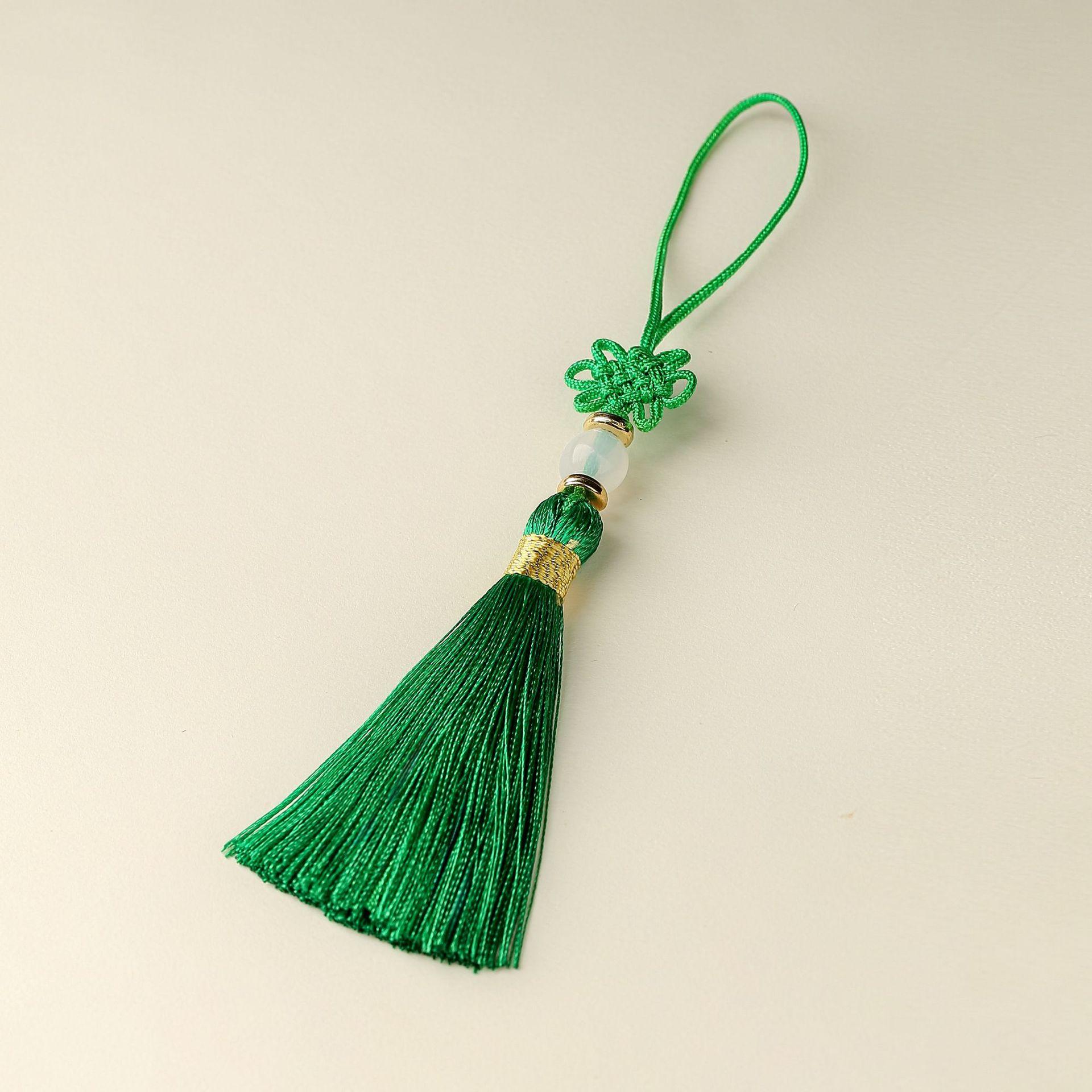 Nylon jade thread small knot piercing beads tying ears Chinese knot small tassel hanging ear tassel pendant antique bookmark зелений
Nylon jade thread small knot piercing beads tying ears Chinese knot small tassel hanging ear tassel pendant antique bookmark зелений