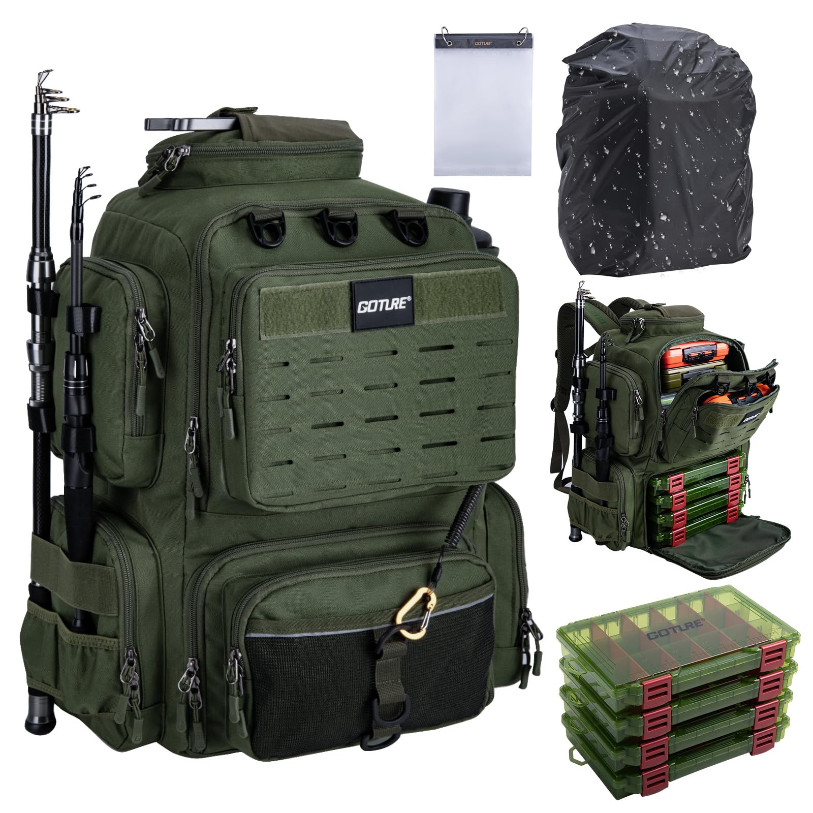 Goture Fishing 45L Large 600D Oxford Fabric with Includes 4 Lure Cases and a Thick Clear Storage Multifunctional for Tackle Perfect for and Outdoor зелёный
Goture Fishing 45L Large 600D Oxford Fabric with Includes 4 Lure Cases and a Thick Clear Storage Multifunctional for Tackle Perfect for and Outdoor зелёный