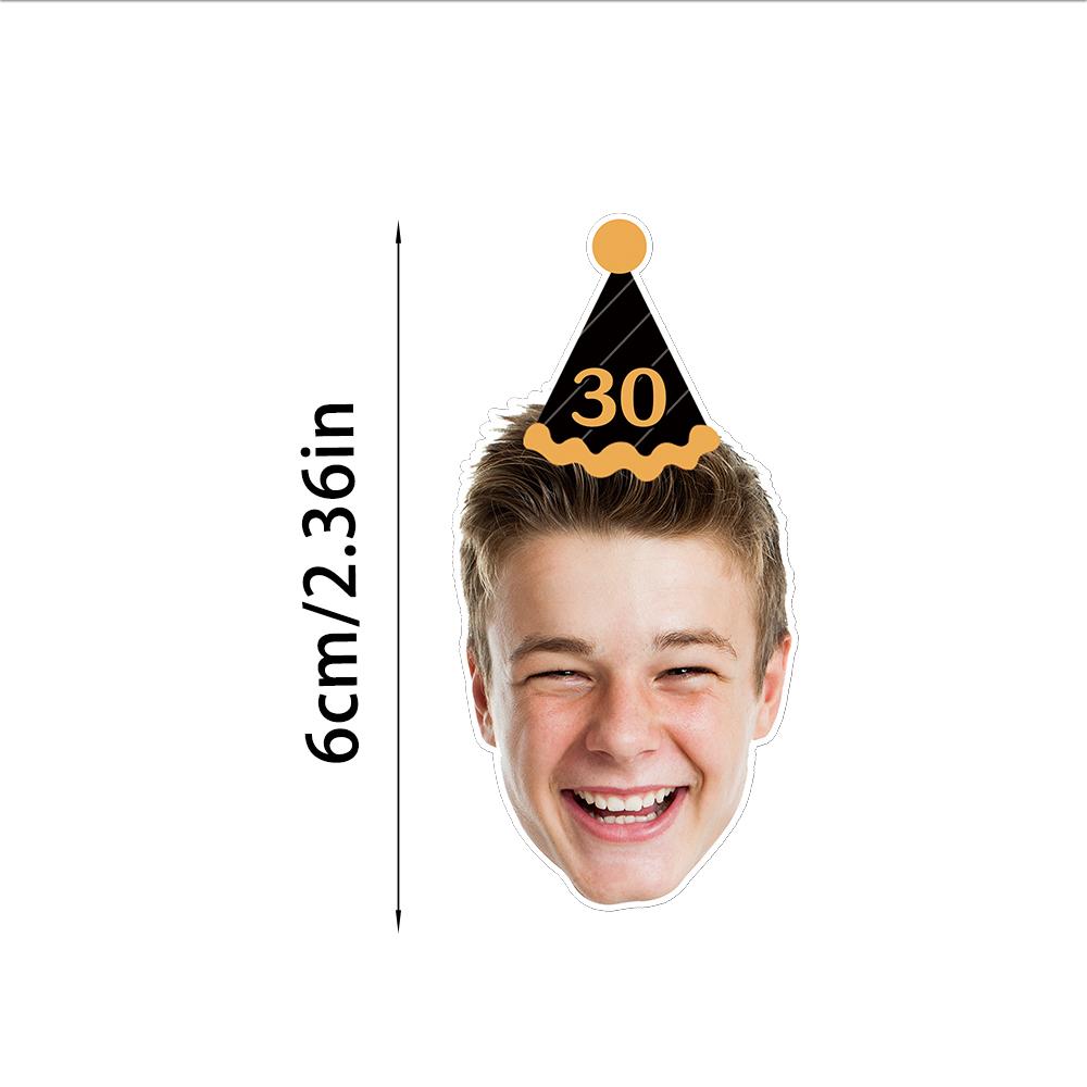 Customized face /age birthday hat stickers, suitable for birthday party souvenirs decoration, birthday milestones 25pcs
Customized face /age birthday hat stickers, suitable for birthday party souvenirs decoration, birthday milestones 25pcs