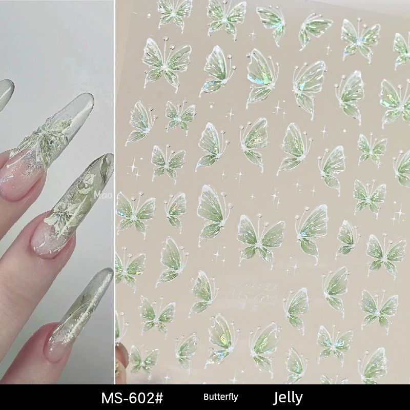 Shell Light Green Jelly Butterfly Nail Stickers Paper Net Red Fancy Jelly Three-Dimensional Relief Nail Patch Ornament MS-602# Butterfly Jelly
Shell Light Green Jelly Butterfly Nail Stickers Paper Net Red Fancy Jelly Three-Dimensional Relief Nail Patch Ornament MS-602# Butterfly Jelly