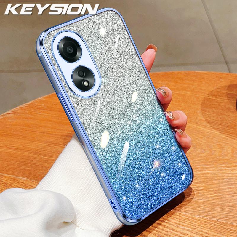 KEYSION Luxury Plating Glitter Phone Case for OPPO A58 4G A38 A18 A78 4G 5G Transparent Soft TPU Shockproof Back Cover for OPPO A78 синий
KEYSION Luxury Plating Glitter Phone Case for OPPO A58 4G A38 A18 A78 4G 5G Transparent Soft TPU Shockproof Back Cover for OPPO A78 синий
