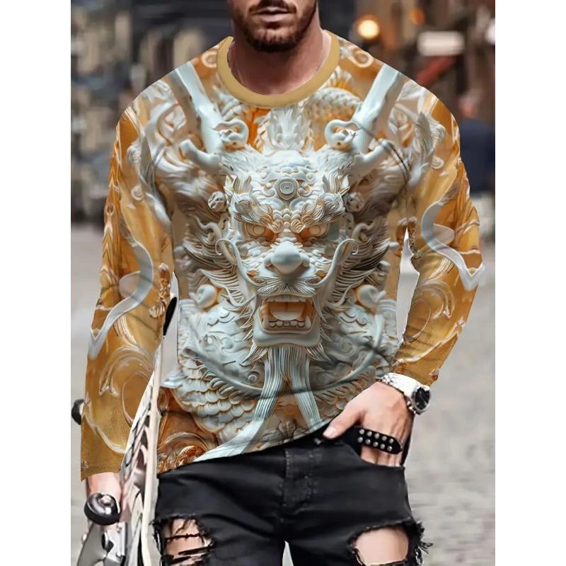 Dragon Graphic T-shirts Cool Animal Pattern Autumn Casual Long Sleeves Street O-Neck Loose Tops 5XL
Dragon Graphic T-shirts Cool Animal Pattern Autumn Casual Long Sleeves Street O-Neck Loose Tops 5XL