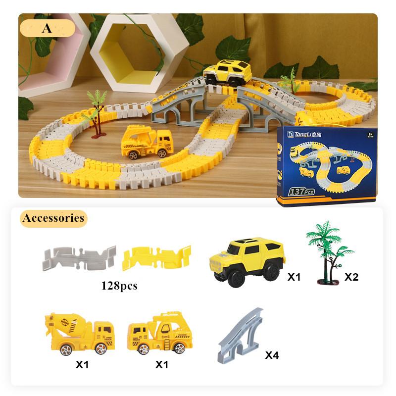 DIY Car Race Toys for Kids Magic Rail Track Sets Flexible Curved Creates Vehicles Toys Plastic Colored Railroad Childern Gifts
DIY Car Race Toys for Kids Magic Rail Track Sets Flexible Curved Creates Vehicles Toys Plastic Colored Railroad Childern Gifts
