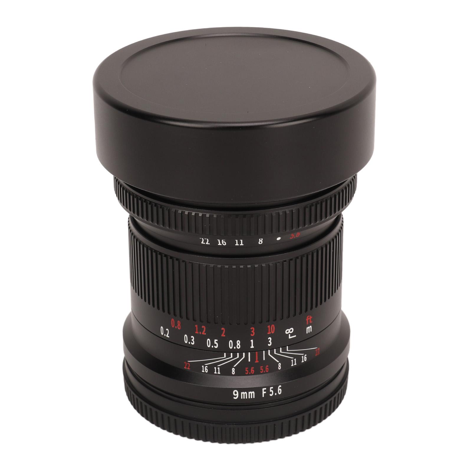 9 мм F5.6 полнокадровый объектив оптическое стекло 132 градуса сверхширокоугольный 5 лепестков диафрагмы ручная фокусировка