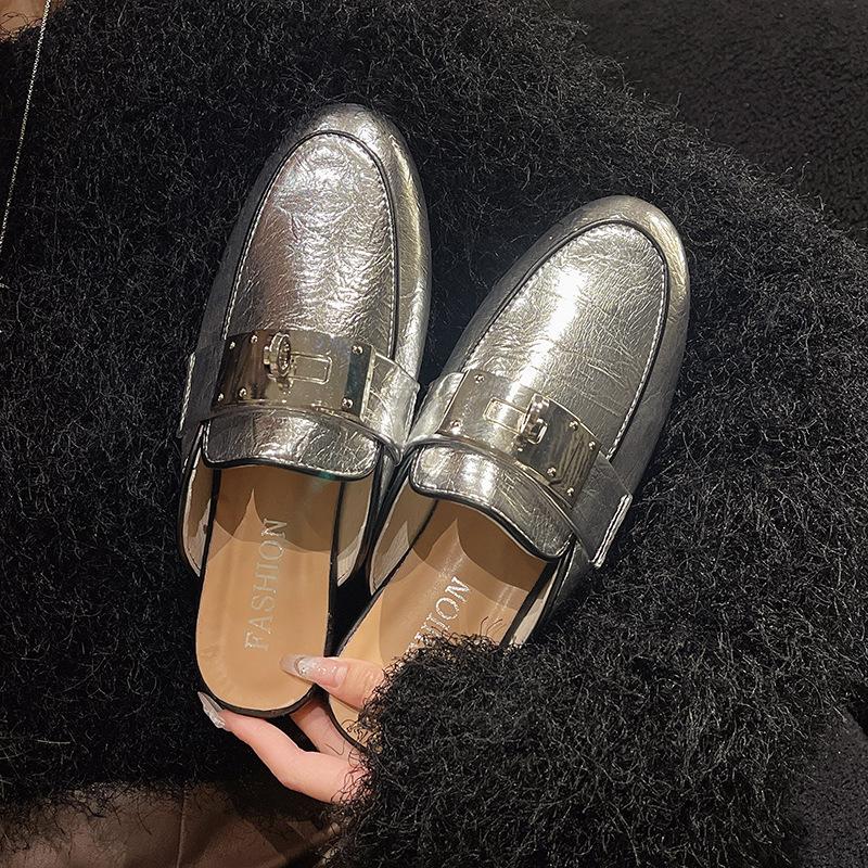 Baotou half slippers women wear new Kelly buckle leather flat bottom Muller drag versatile sandals women 35
Baotou half slippers women wear new Kelly buckle leather flat bottom Muller drag versatile sandals women 35