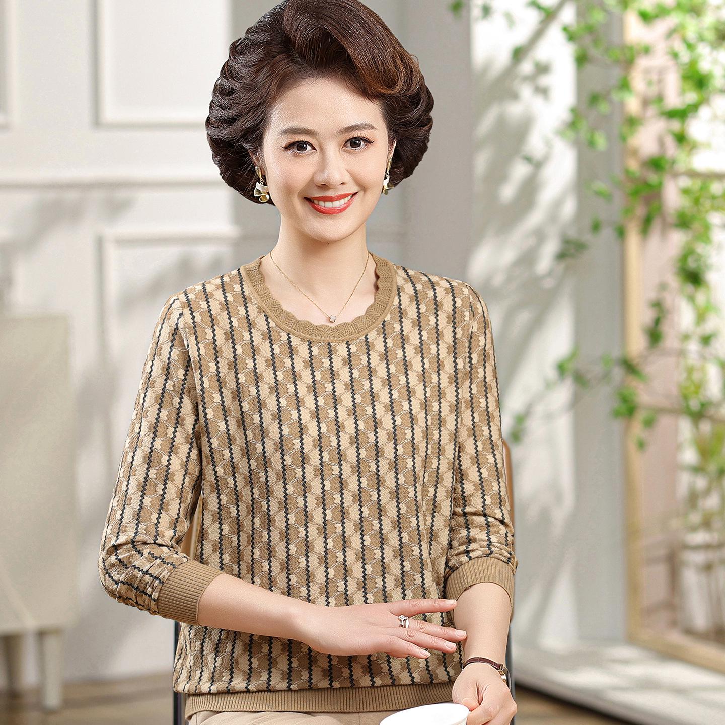 Mom s Spring & Autumn Elegant Striped Knit Pullover for Middle-Aged & Elderly Women 2XL (115-135 kg)
Mom s Spring & Autumn Elegant Striped Knit Pullover for Middle-Aged & Elderly Women 2XL (115-135 kg)