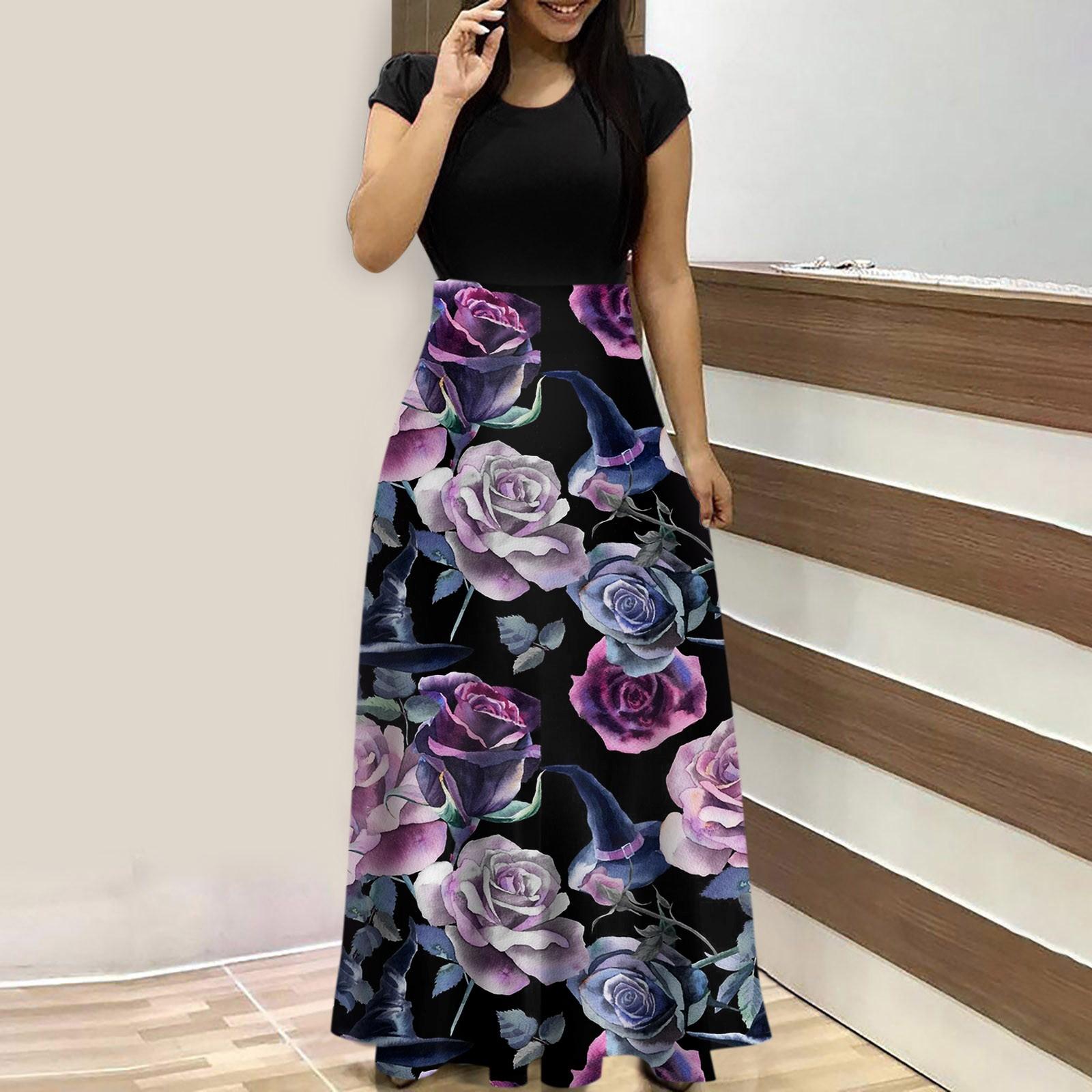 Женское летнее модное повседневное длинное платье с круглым вырезом и коротким рукавом с принтом S фиолетовый
Женское летнее модное повседневное длинное платье с круглым вырезом и коротким рукавом с принтом S фиолетовый