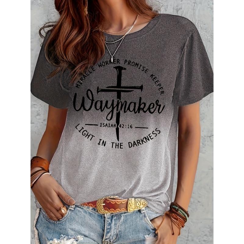 2026 Summer New Women s Cross Letter Printed Round Neck Casual Short Sleeve T-shirt for Women L
2026 Summer New Women s Cross Letter Printed Round Neck Casual Short Sleeve T-shirt for Women L
