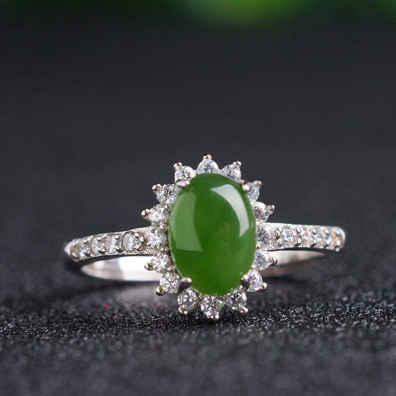 Adjustable Women s Ring with 925 Sterling Silver, Green Jasper, Zircon, and Jade Oval Design, with Certificate Open Adjustable
Adjustable Women s Ring with 925 Sterling Silver, Green Jasper, Zircon, and Jade Oval Design, with Certificate Open Adjustable