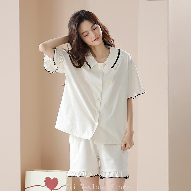 Весенне-летняя пижама из чистого хлопка, женская домашняя одежда с короткими рукавами и подтягивающим верхом из чистого хлопка с тонким принтом 2XL
Весенне-летняя пижама из чистого хлопка, женская домашняя одежда с короткими рукавами и подтягивающим верхом из чистого хлопка с тонким принтом 2XL