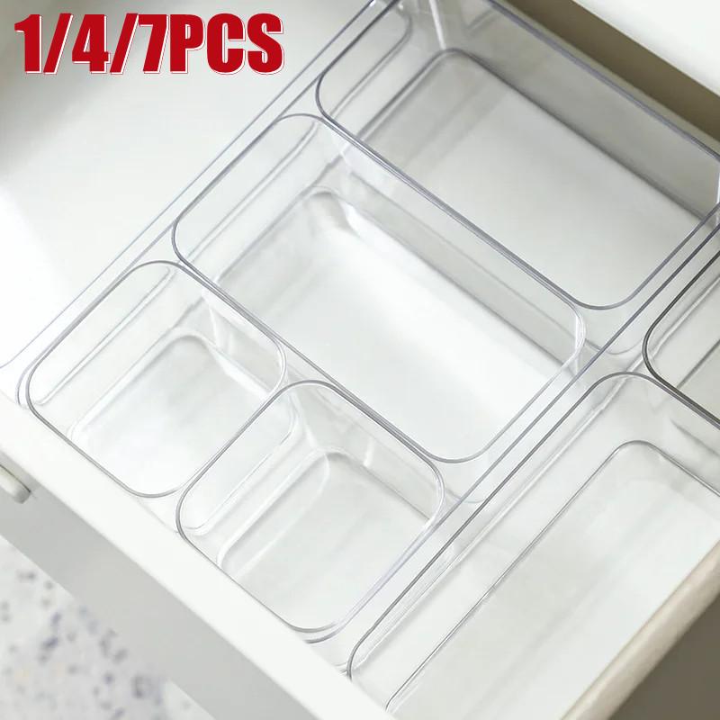 1/4/7PCS Transparent Box Storage Organizer Desk Plastic Storage Box Container Drawer Organizer Jewelry Box Makeup Organizer Boxe
1/4/7PCS Transparent Box Storage Organizer Desk Plastic Storage Box Container Drawer Organizer Jewelry Box Makeup Organizer Boxe