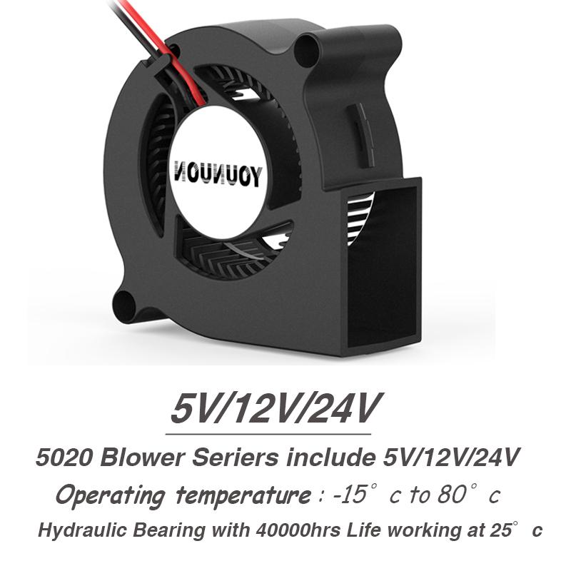 YOUNUON 2PCS 5020 50mm Blower Fans DC 24V 12V 5V 2PIN Dual Ball/Sleeve Bearing Brushless Cooling Fan 50x50x20mm Turbo Blower Fan 5V Sleeve USB
YOUNUON 2PCS 5020 50mm Blower Fans DC 24V 12V 5V 2PIN Dual Ball/Sleeve Bearing Brushless Cooling Fan 50x50x20mm Turbo Blower Fan 5V Sleeve USB