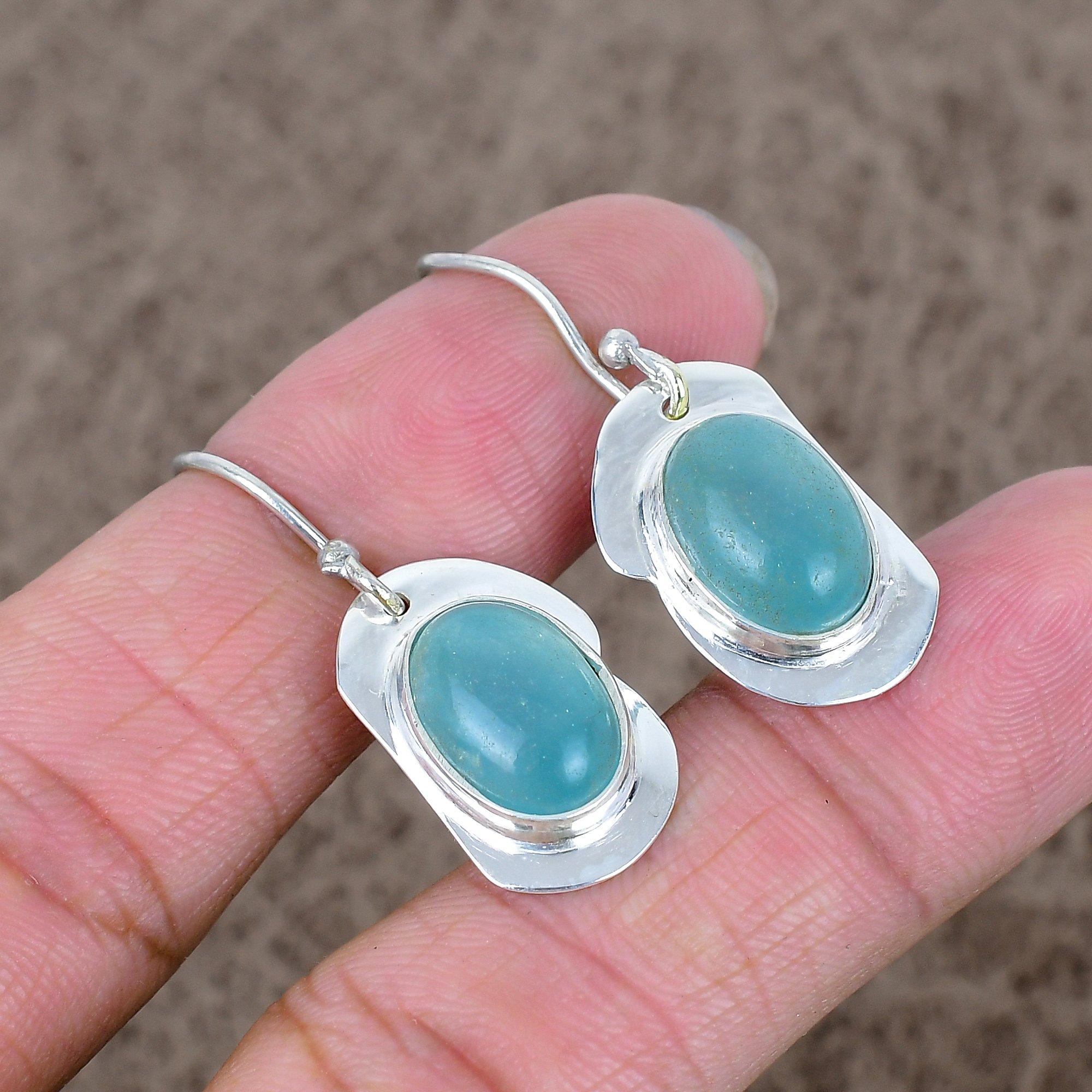 Aqua Chalcedony Gemstone Handmade 925 Sterling Silver Jewelry Earring 1.50 KKG-645
Aqua Chalcedony Gemstone Handmade 925 Sterling Silver Jewelry Earring 1.50 KKG-645