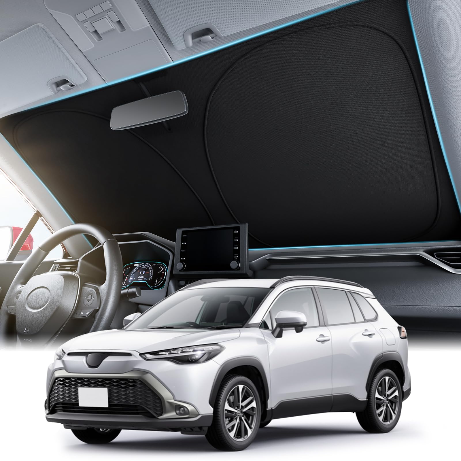 Wigoo Toyota Corolla Cross 10 серия внедорожник автомобиль высокий свет оригинальная модель свет тепло УФ УФ автомобиль тепло легко для хранения сумка совместим с моделями [Специально чёрный