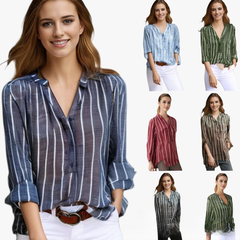 Simple and Fashionable Printed Striped Shirt for Women In Foreign Trade Loose Fit Shirt S светло-синий
Simple and Fashionable Printed Striped Shirt for Women In Foreign Trade Loose Fit Shirt S светло-синий