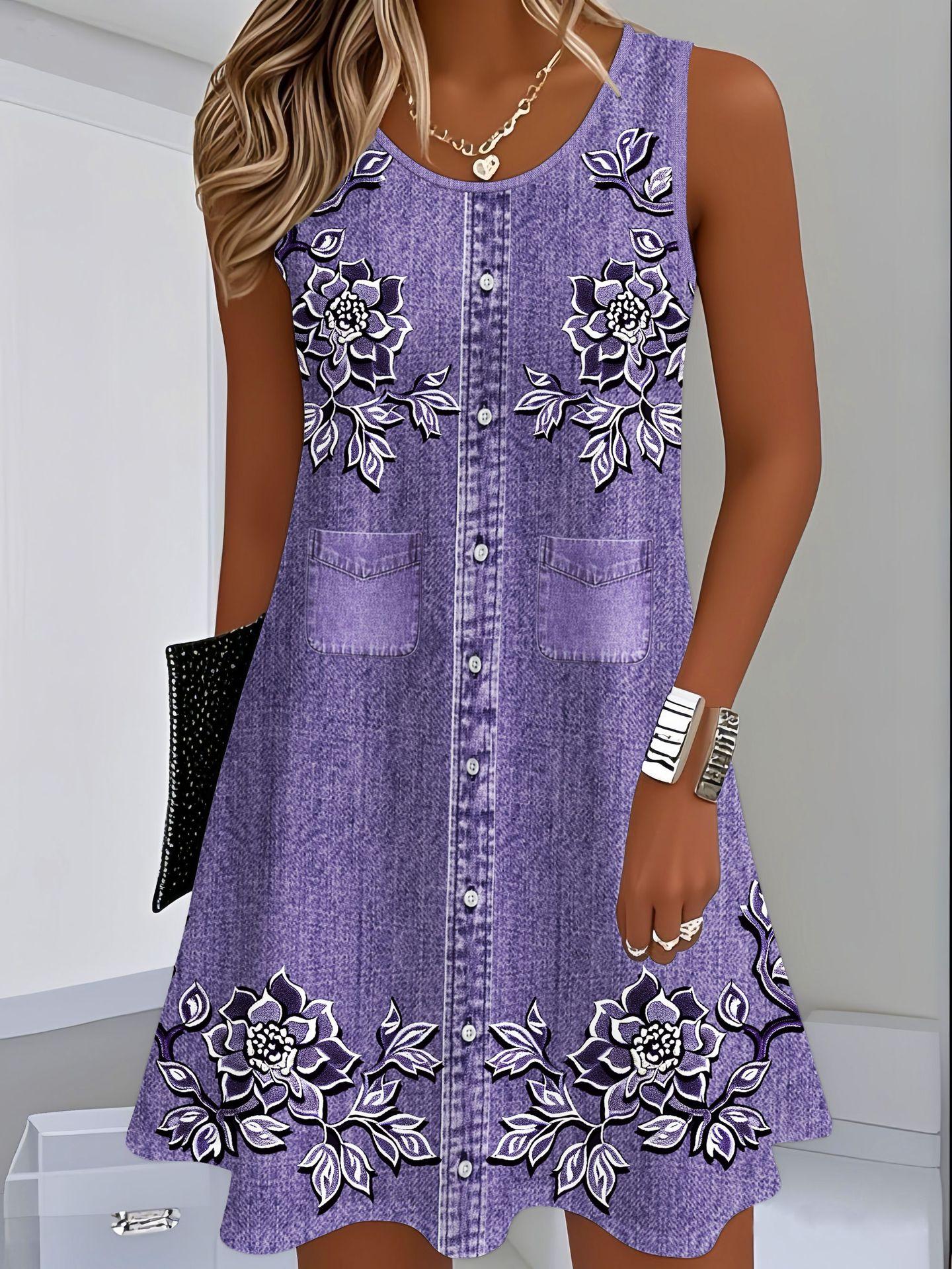 Standard size dress summer, milk silk fabric imitation denim digital printing suspender skirt, sleeveless straight tube loose XXL фіолетовий
Standard size dress summer, milk silk fabric imitation denim digital printing suspender skirt, sleeveless straight tube loose XXL фіолетовий