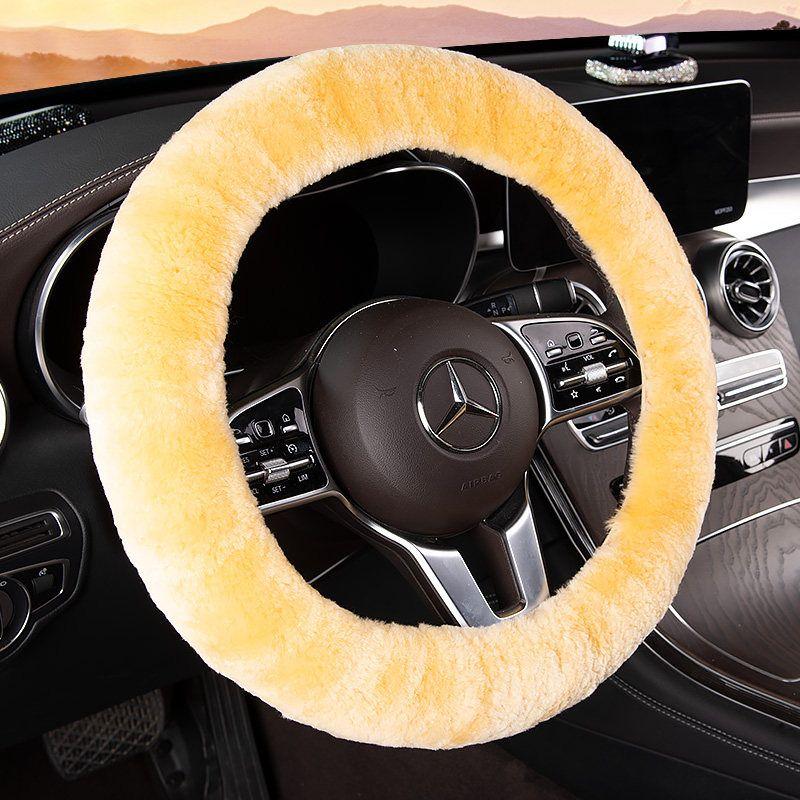 Hengyuanxiang s New Pure Wool Car Steering Wheel Cover for Autumn and Winter, Non-Slip Wool Shearling Leather Handlebar Cover for Men and Women Simple Style-Beige
Hengyuanxiang s New Pure Wool Car Steering Wheel Cover for Autumn and Winter, Non-Slip Wool Shearling Leather Handlebar Cover for Men and Women Simple Style-Beige