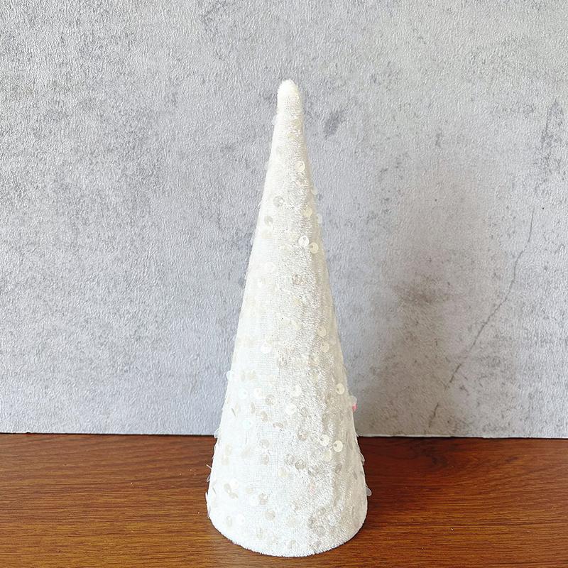 1 шт. Мини Блестящая Елка Реквизит Рождественские Елочные Украшения Рождественская Коническая Вечеринка Блестки Домашний Декор 30cm белый