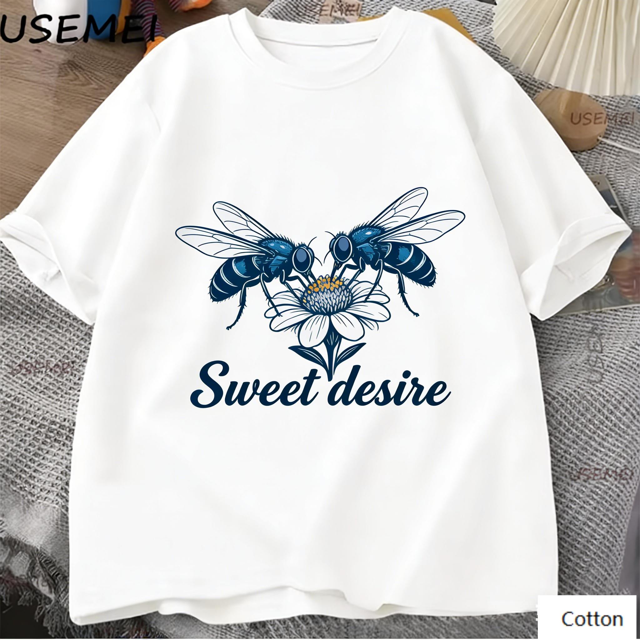Oversized TShirt with Sweet Desire Bee Flower Graphic Loose Streetwear Style Soft Breathable Fabric Classic Crew Neck M
Oversized TShirt with Sweet Desire Bee Flower Graphic Loose Streetwear Style Soft Breathable Fabric Classic Crew Neck M
