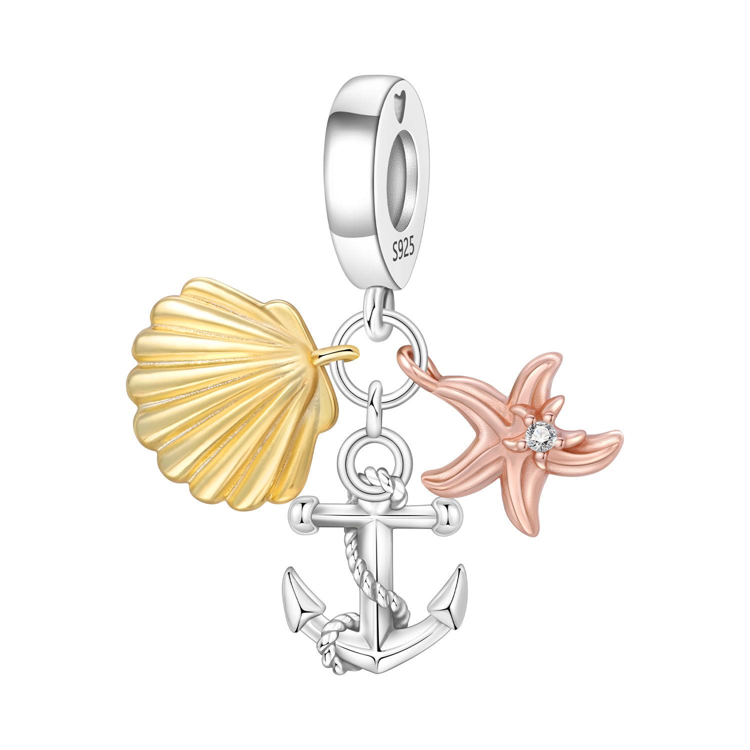 PANPOKI copper Shell Starfish Anchor Bead Charms Authentic Pendants Bracelets Charm Jewellery Party Do It Yourself Trendy Gifts
PANPOKI copper Shell Starfish Anchor Bead Charms Authentic Pendants Bracelets Charm Jewellery Party Do It Yourself Trendy Gifts