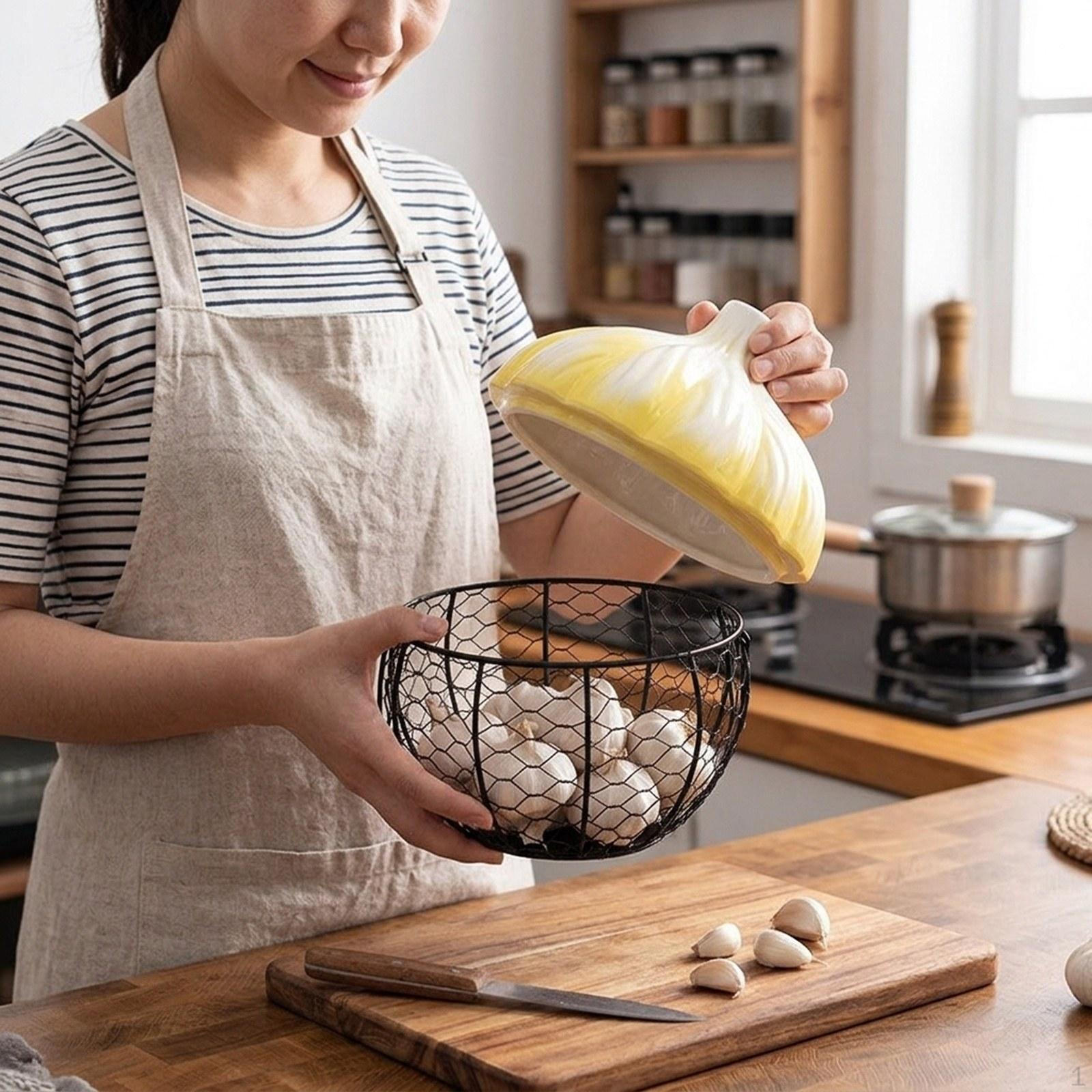 Ceramic Holder Egg Basket Decorative with Lid Kitchen Supplies Garlic Storage for жёлтый
Ceramic Holder Egg Basket Decorative with Lid Kitchen Supplies Garlic Storage for жёлтый