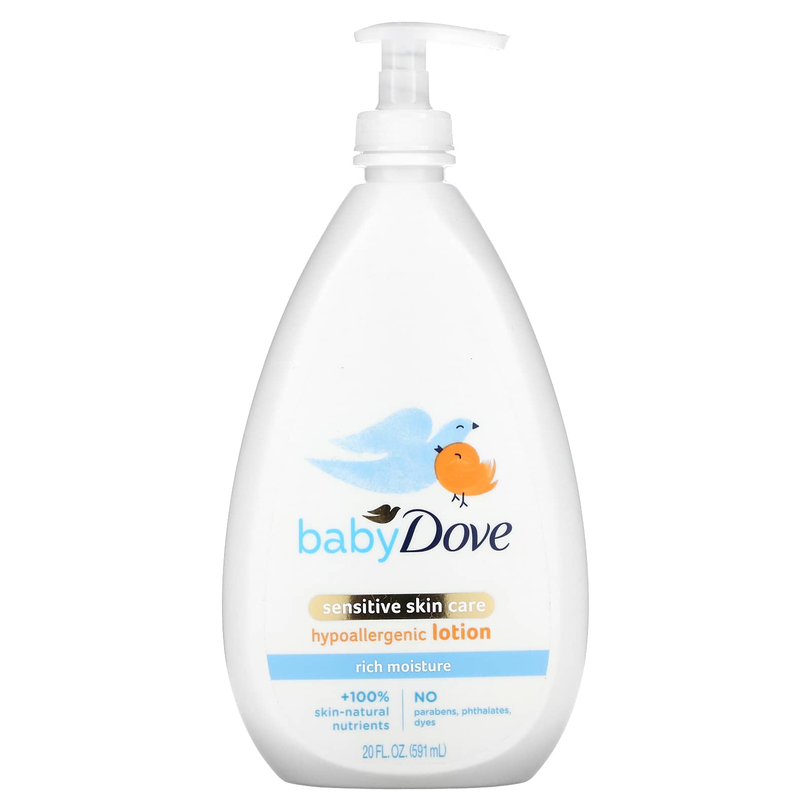 Dove, для младенцев, уход за чувствительной кожей, гипоаллергенный лосьон, интенсивное увлажнение, 20 жидких унций (591 мл)
Dove, для младенцев, уход за чувствительной кожей, гипоаллергенный лосьон, интенсивное увлажнение, 20 жидких унций (591 мл)