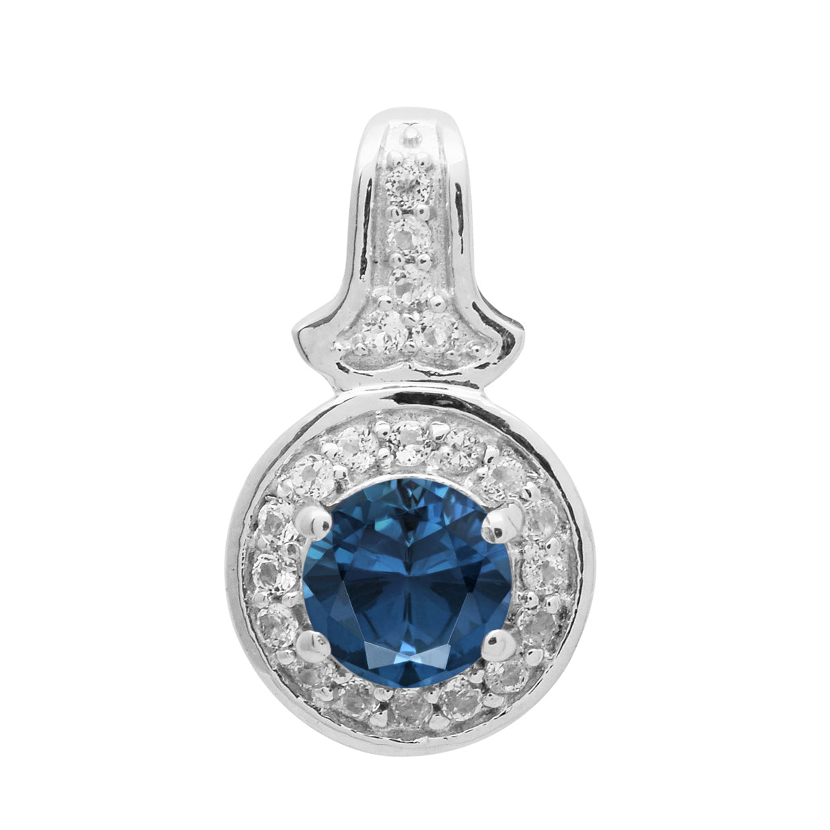 Multi Stone Round Solitaire Halo Pendant - 925 Sterling Silver
Multi Stone Round Solitaire Halo Pendant - 925 Sterling Silver