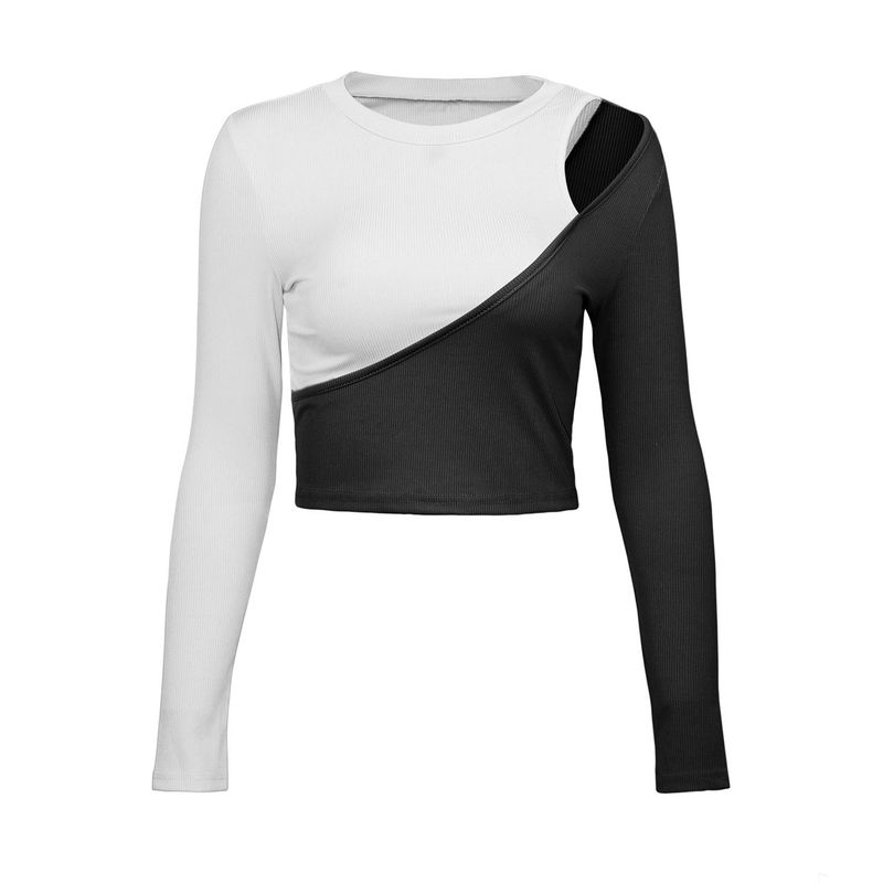 European and American Cross-Border New Style Sexy Short Color-Blocked Off-Shoulder T-Shirt, Slim-Fit Top for Women, Long-Sleeve T-Shirt 8625-1 Black S
European and American Cross-Border New Style Sexy Short Color-Blocked Off-Shoulder T-Shirt, Slim-Fit Top for Women, Long-Sleeve T-Shirt 8625-1 Black S