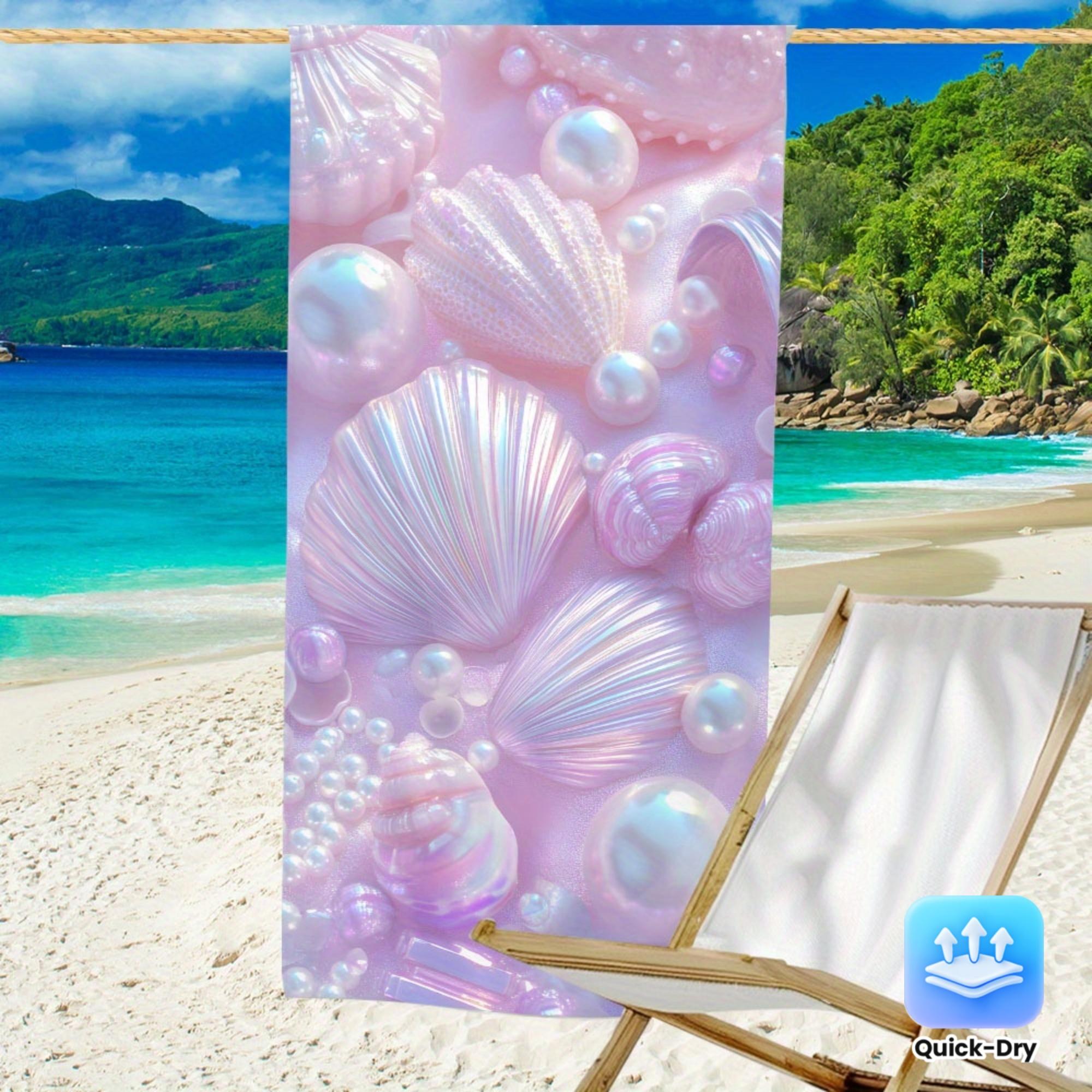 Modern Knit Polyester Beach Towel, Pink Pearl Shell Print Lightweight Quick-Dry Ultra Absorbent for Holidays W30*H60(CM)
Modern Knit Polyester Beach Towel, Pink Pearl Shell Print Lightweight Quick-Dry Ultra Absorbent for Holidays W30*H60(CM)