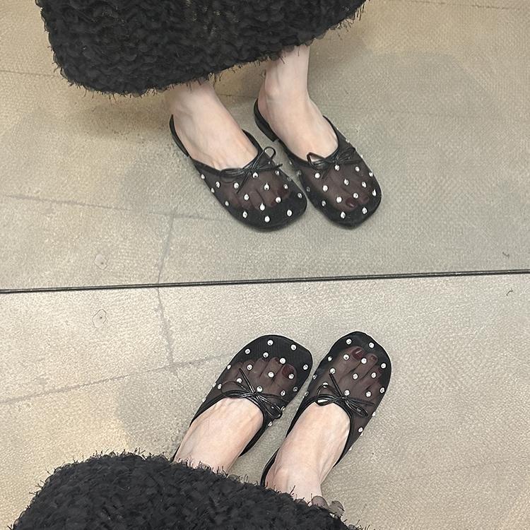Temperament Flat bottom gentle half slippers Women s outer wear bow ballet bag head cool slippers 35
Temperament Flat bottom gentle half slippers Women s outer wear bow ballet bag head cool slippers 35