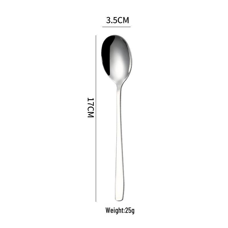 Корейская ложка из нержавеющей стали 304: Толстая ложка для размешивания, льда, кофе, супа и десерта для домашнего использования