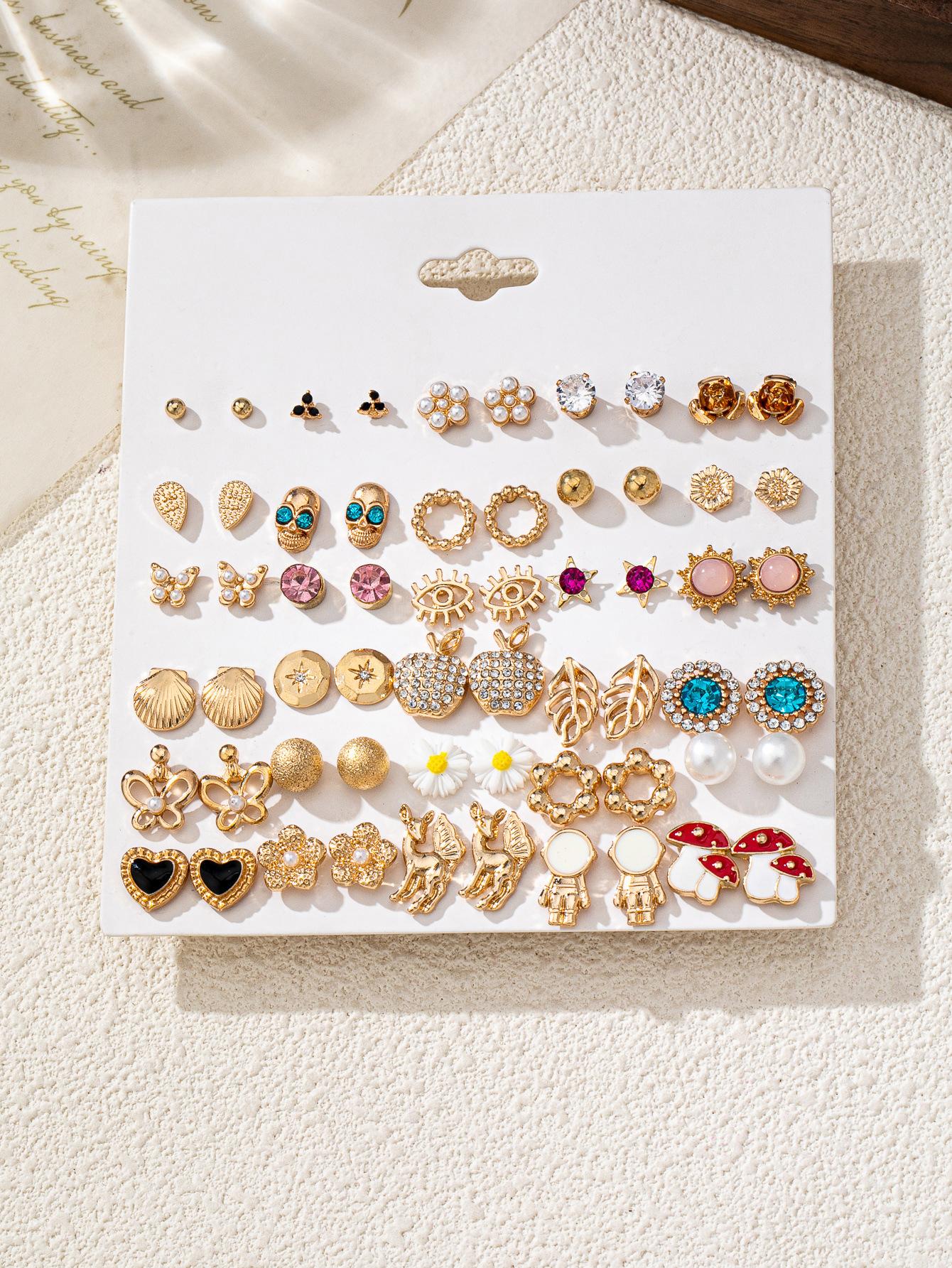 30 pairs of stud earrings set, Korean version ins student temperament simple earrings combination earrings золотий
30 pairs of stud earrings set, Korean version ins student temperament simple earrings combination earrings золотий