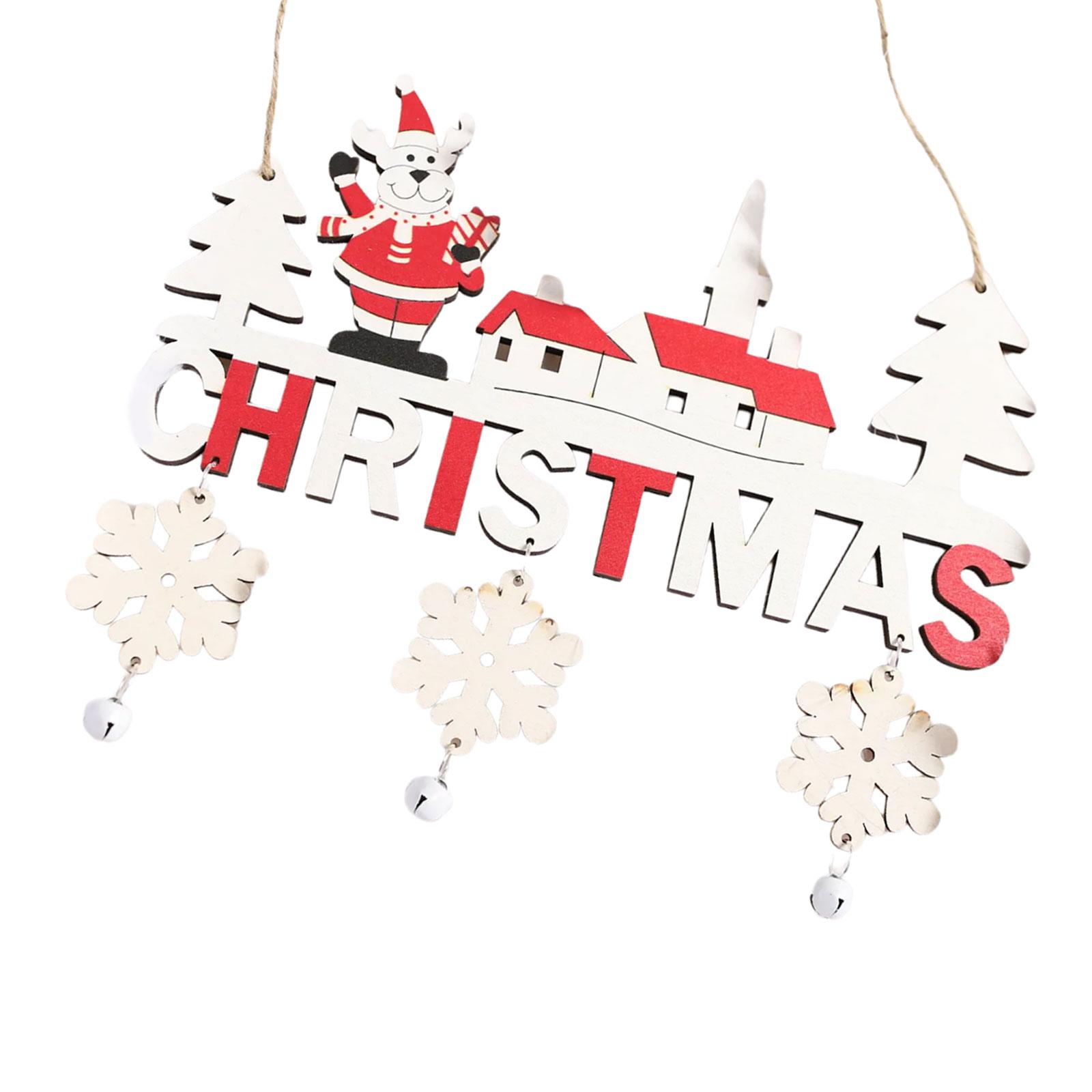 Прочное деревянное рождественское украшение с блестками и жемчугом, подвесной аксессуар для праздничного украшения, принадлежности для вечеринок 5