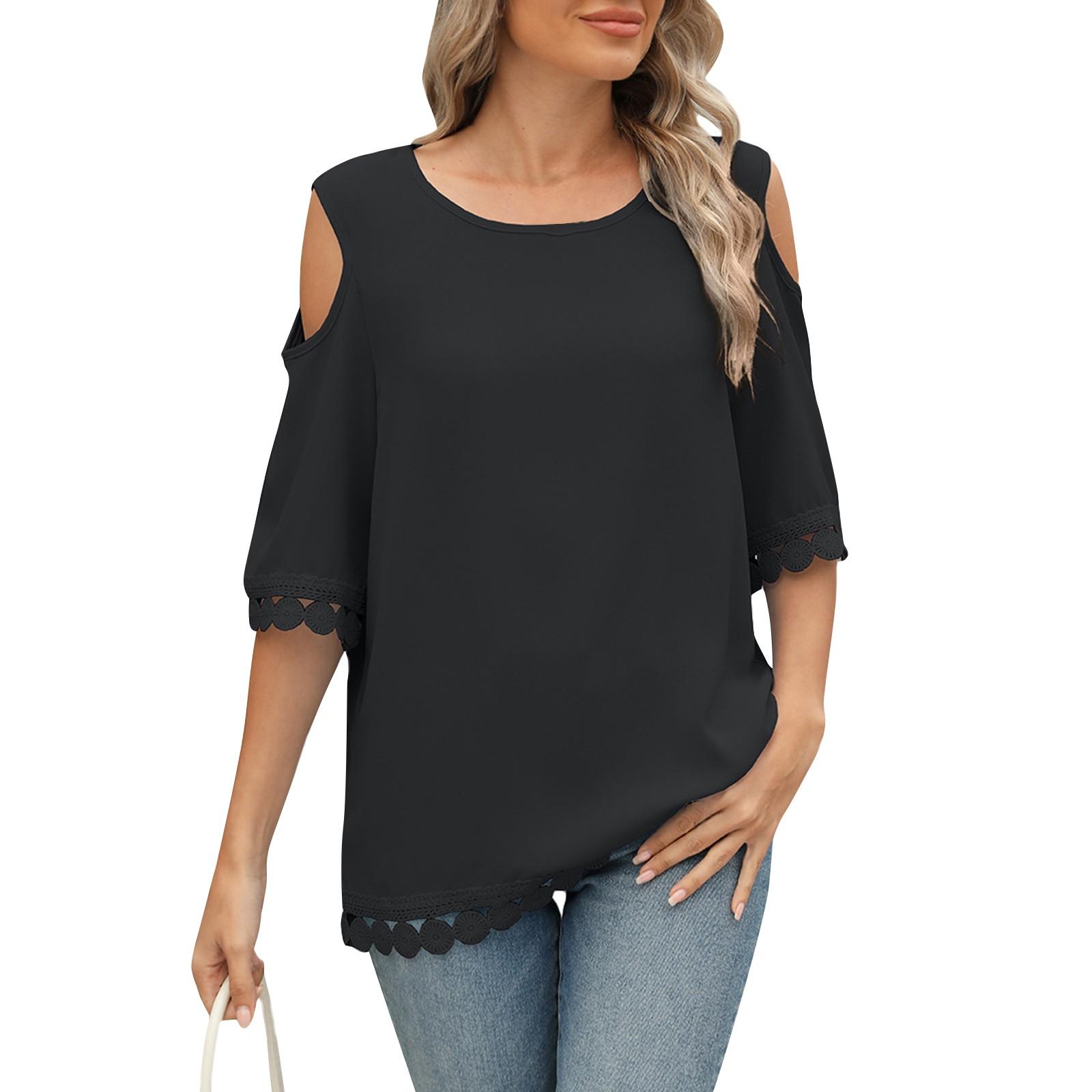 Женская повседневная модная сексуальная удобная однотонная свободная футболка с круглым вырезом и рукавом три четверти XL чёрный
Женская повседневная модная сексуальная удобная однотонная свободная футболка с круглым вырезом и рукавом три четверти XL чёрный