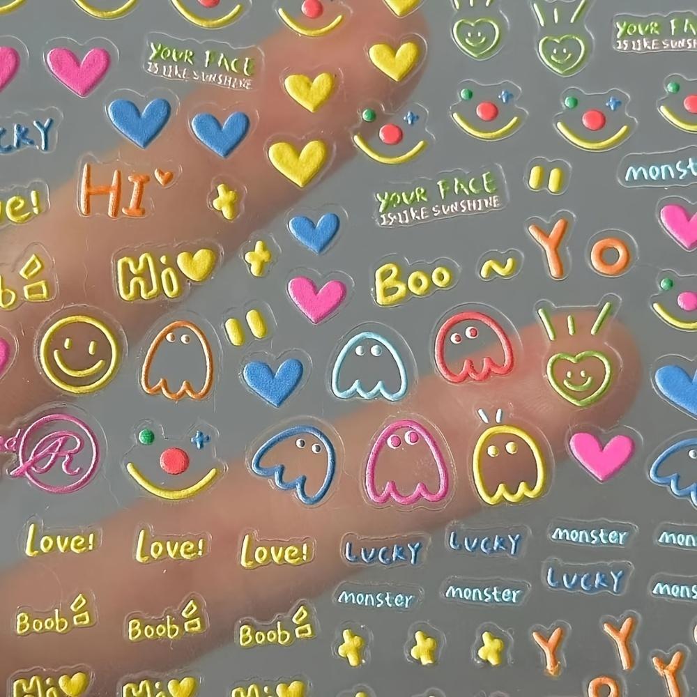 Очаровательные мультяшные наклейки для лица - Самоклеящиеся, красочные дизайны для нейл-арта с сердечками и улыбками, идеально подходят для DIY и салонного использования, наклейки для нейл-арта
Очаровательные мультяшные наклейки для лица - Самоклеящиеся, красочные дизайны для нейл-арта с сердечками и улыбками, идеально подходят для DIY и салонного использования, наклейки для нейл-арта