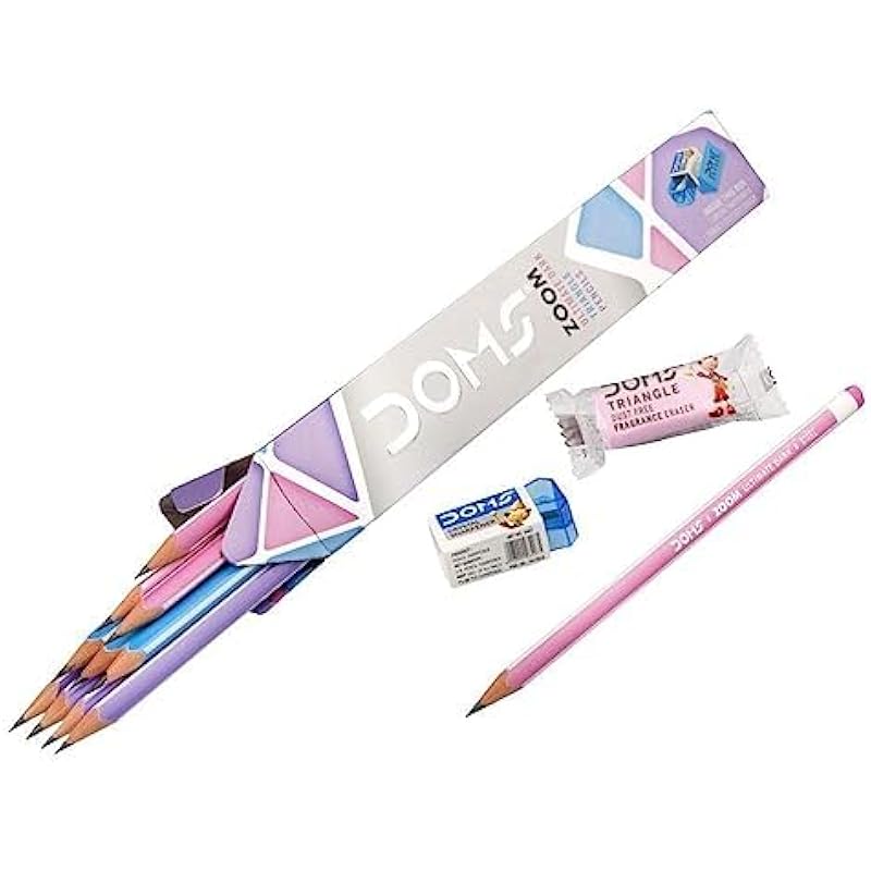 Doms Zoom Ultimate Dark Pencil Box Pack | Triangular Shape For Easy Holding & Comfort | Free Eraser & Sharpner With Each 50 Count (Pack of 1)
Doms Zoom Ultimate Dark Pencil Box Pack | Triangular Shape For Easy Holding & Comfort | Free Eraser & Sharpner With Each 50 Count (Pack of 1)