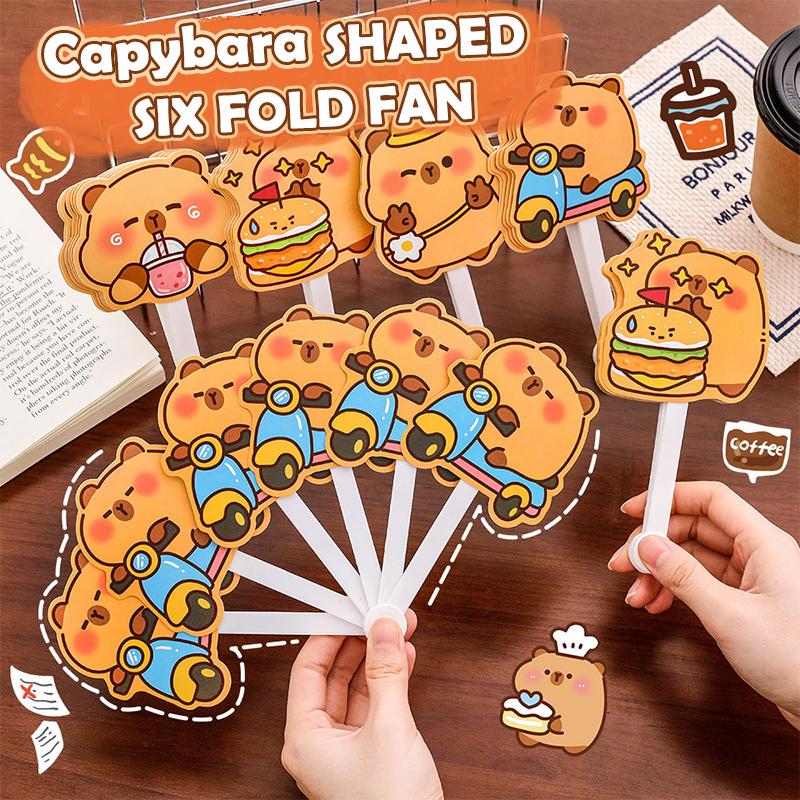 ZZ-4Pcs Cute Cartoon Capybara Folding Fan Summer Portable Mini Cooling Fan Students Handheld Fan Kawaii Children Fans Gifts
ZZ-4Pcs Cute Cartoon Capybara Folding Fan Summer Portable Mini Cooling Fan Students Handheld Fan Kawaii Children Fans Gifts