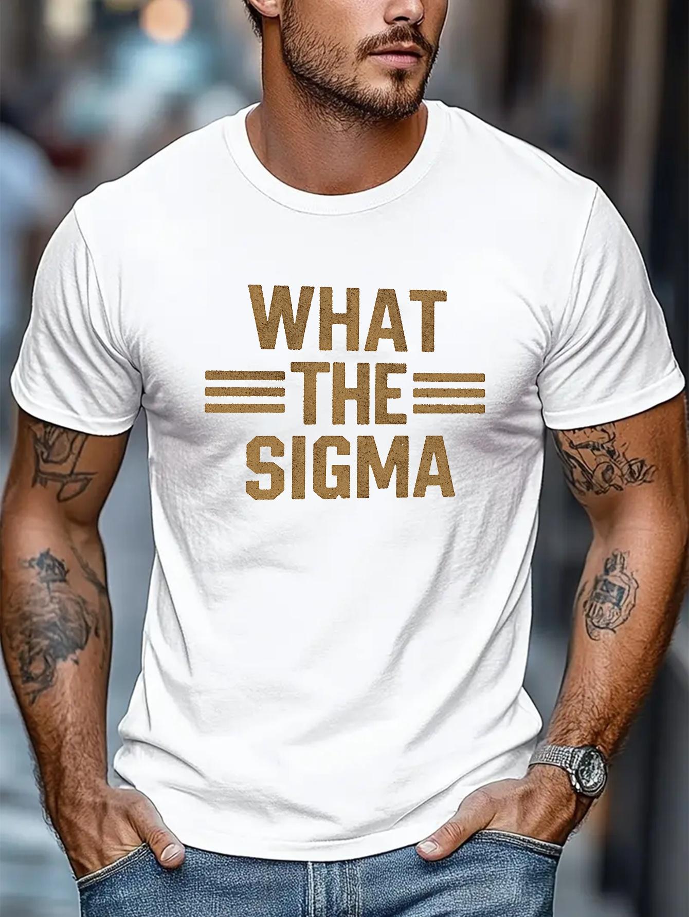 Navy Blue Cotton Blend T-shirt with WHAT THE SIGMA Golden Print - Micro-Stretch Knit S
Navy Blue Cotton Blend T-shirt with WHAT THE SIGMA Golden Print - Micro-Stretch Knit S