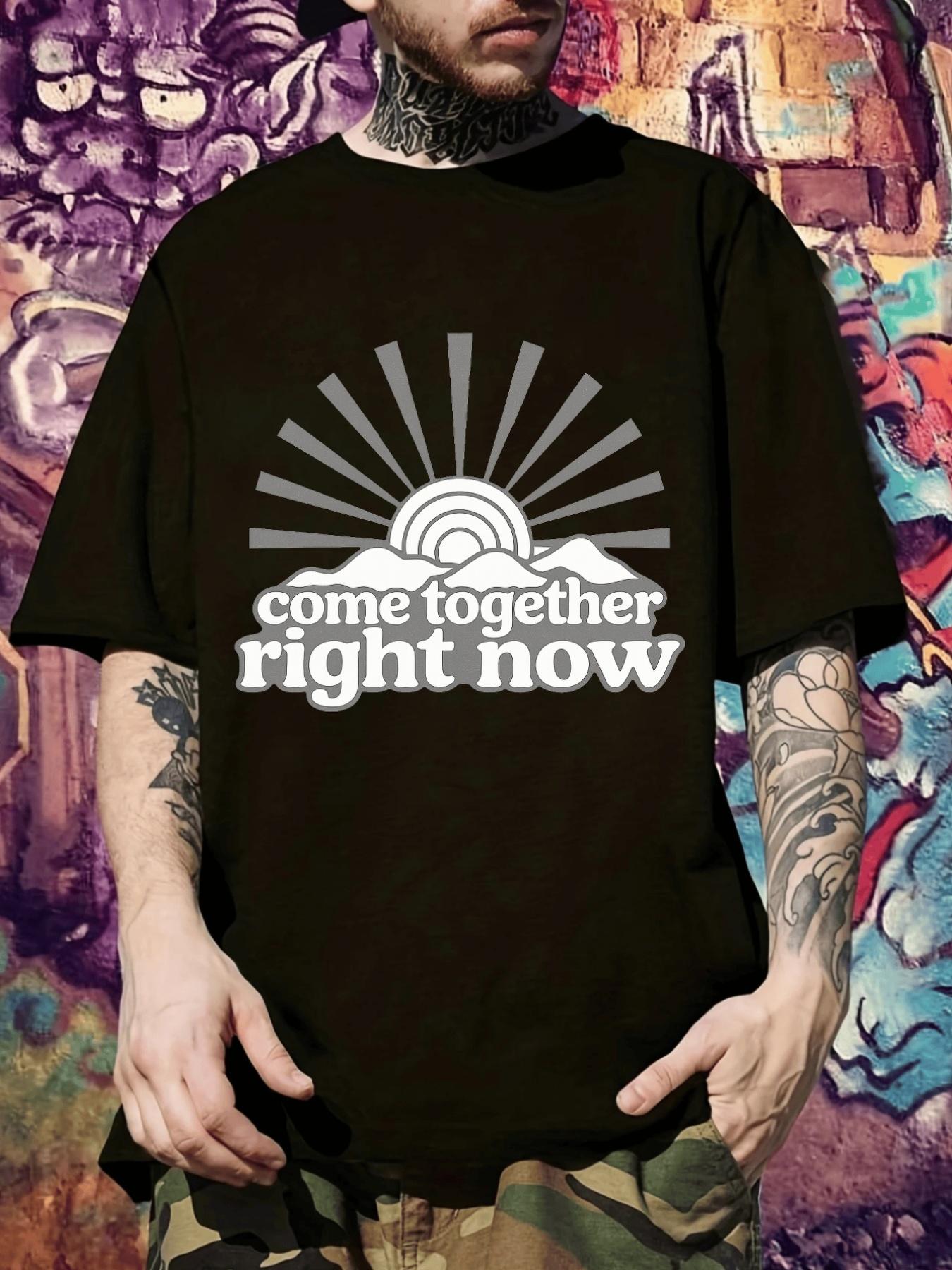Come Together Right Now Graphic T-shirt - Black Casual Short Sleeve Tee with Sunrise Design S
Come Together Right Now Graphic T-shirt - Black Casual Short Sleeve Tee with Sunrise Design S