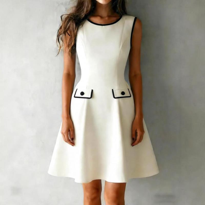 Summer European and American temperament elegant sleeveless crew neck splicing short skirt contrasting color minimalist commuter dress S абрикосовый
Summer European and American temperament elegant sleeveless crew neck splicing short skirt contrasting color minimalist commuter dress S абрикосовый