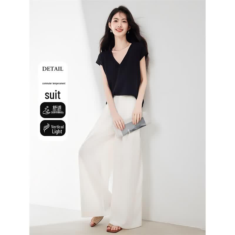 Women s V-Neck Knitted Top & Wide-Leg Pants Set L
Women s V-Neck Knitted Top & Wide-Leg Pants Set L