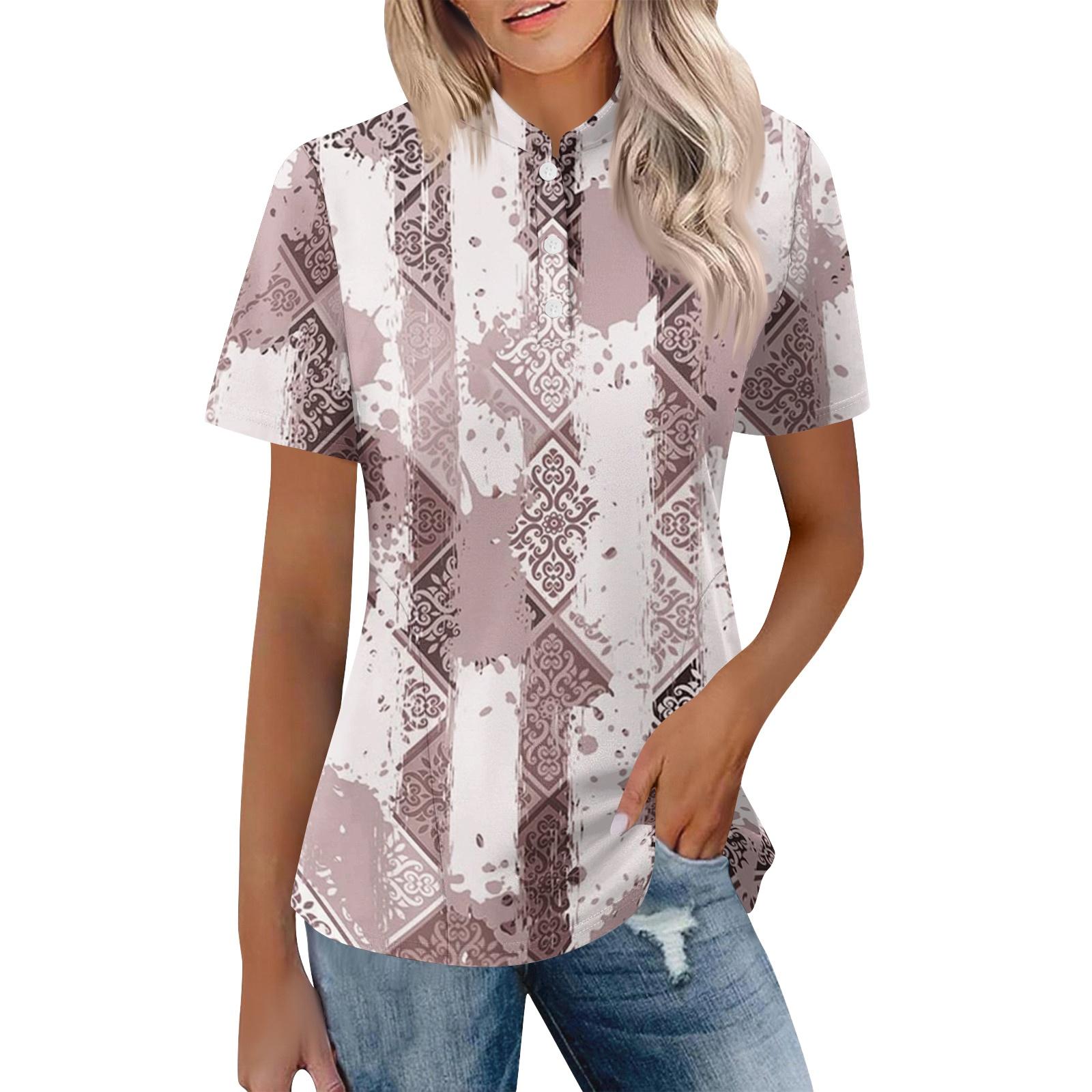 Women Casual Polo Shirt Short Sleeve Loose Fit Button Up Neck Lightweight Comfortable Top for Everyday Wear M кофейный
Women Casual Polo Shirt Short Sleeve Loose Fit Button Up Neck Lightweight Comfortable Top for Everyday Wear M кофейный