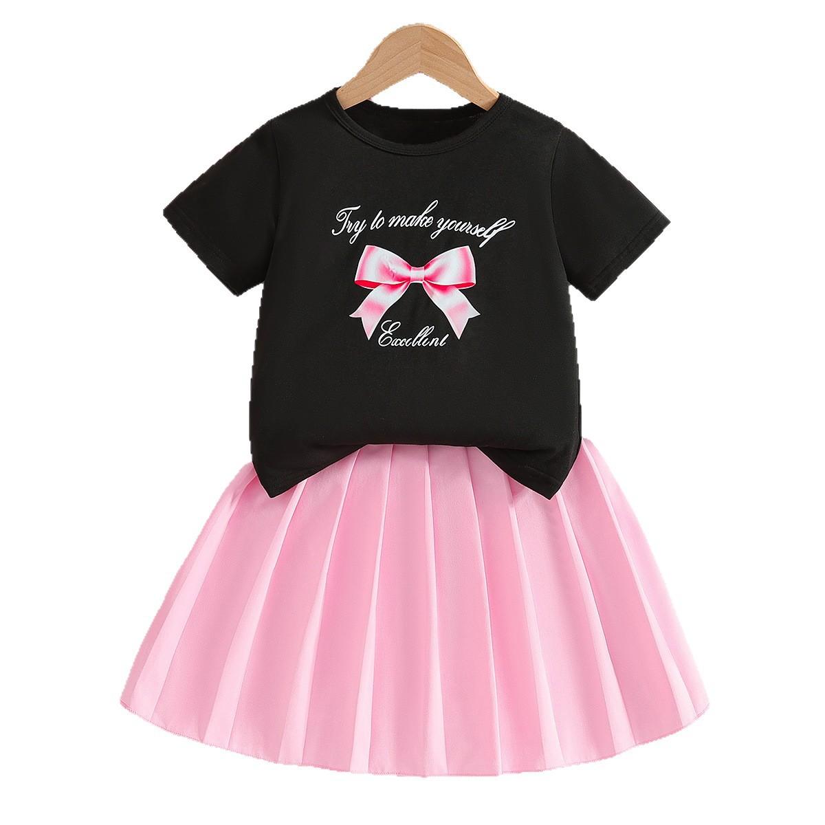 Girls Fashionable Short Skirt Set - Summer Children s T-shirt And Pink Pleated Skirt Two-piece Set 3-4Y
Girls Fashionable Short Skirt Set - Summer Children s T-shirt And Pink Pleated Skirt Two-piece Set 3-4Y