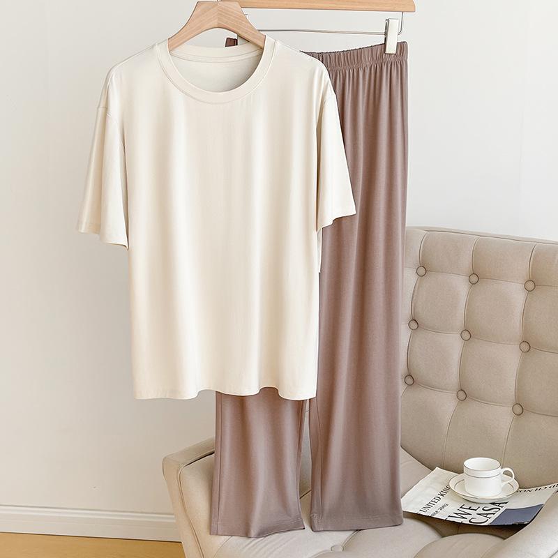 2024 Spring-Summer Pajamas Modal Two-Piece: Loose, Comfortable, Breathable, Elastic Waist Pants for Home or Outdoors One Size
2024 Spring-Summer Pajamas Modal Two-Piece: Loose, Comfortable, Breathable, Elastic Waist Pants for Home or Outdoors One Size