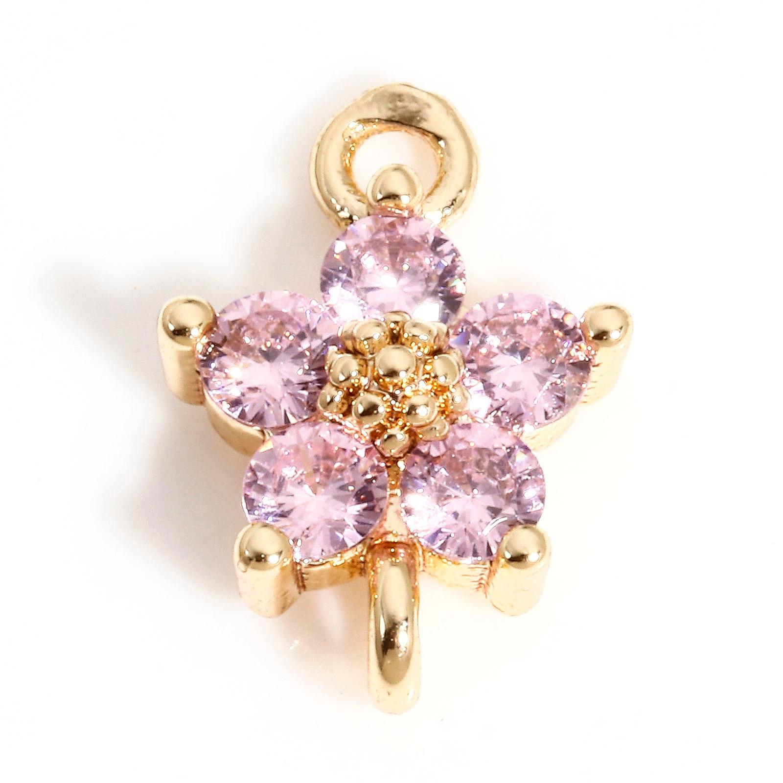 2 Piece Flower Brass Connectors Charms Pendants For DIY Jewelry Making 18K Real Gold Plated Multicolour Cubic Zirconia 12mmx8mm
2 Piece Flower Brass Connectors Charms Pendants For DIY Jewelry Making 18K Real Gold Plated Multicolour Cubic Zirconia 12mmx8mm
