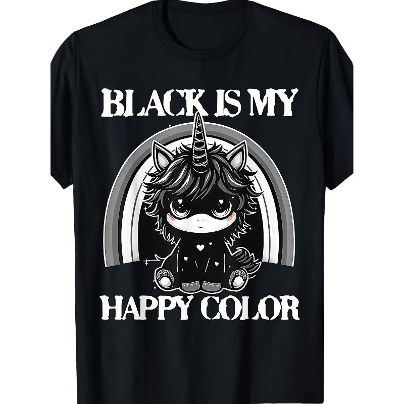 European sizes Goth Emo Gothic Adult T-Shirt - Soft Retro Graphic Tee with Rainbow & Unicorn Design, Black Is My Happy Color Unicorn 4XL чорний
European sizes Goth Emo Gothic Adult T-Shirt - Soft Retro Graphic Tee with Rainbow & Unicorn Design, Black Is My Happy Color Unicorn 4XL чорний